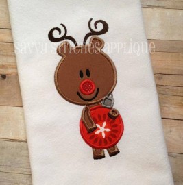 Reindeer Holding Ornament