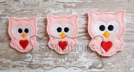 Kookie Owl Heart Feltie